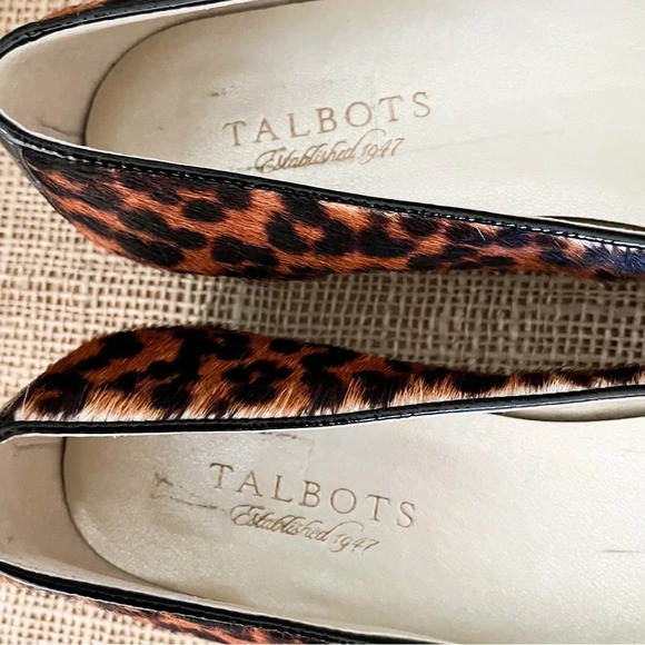 Talbots Leopard Calf Hair Patent Loafers Flats - Picture 11 of 12